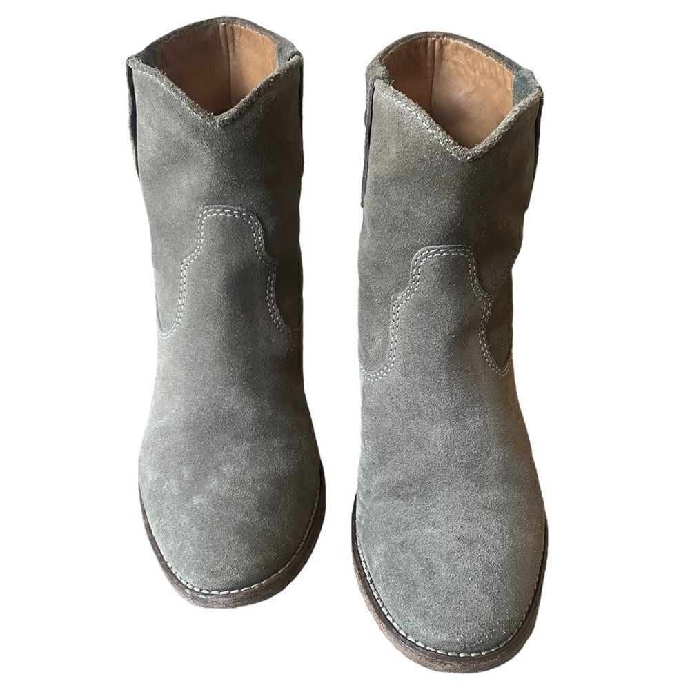 Isabel Marant Taupe/Olive Green Crisi Boots Country Western Cowgirl Size 6 - Picture 3 of 8